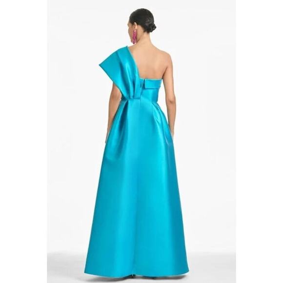 SACHIN + BABI “Clarissa” One-Shoulder Gown in Aqua – Size 0 NWT - Picture 3 of 9